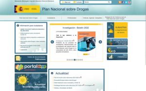 Pantallazo de la web del "Plan nacional sobre drogas"